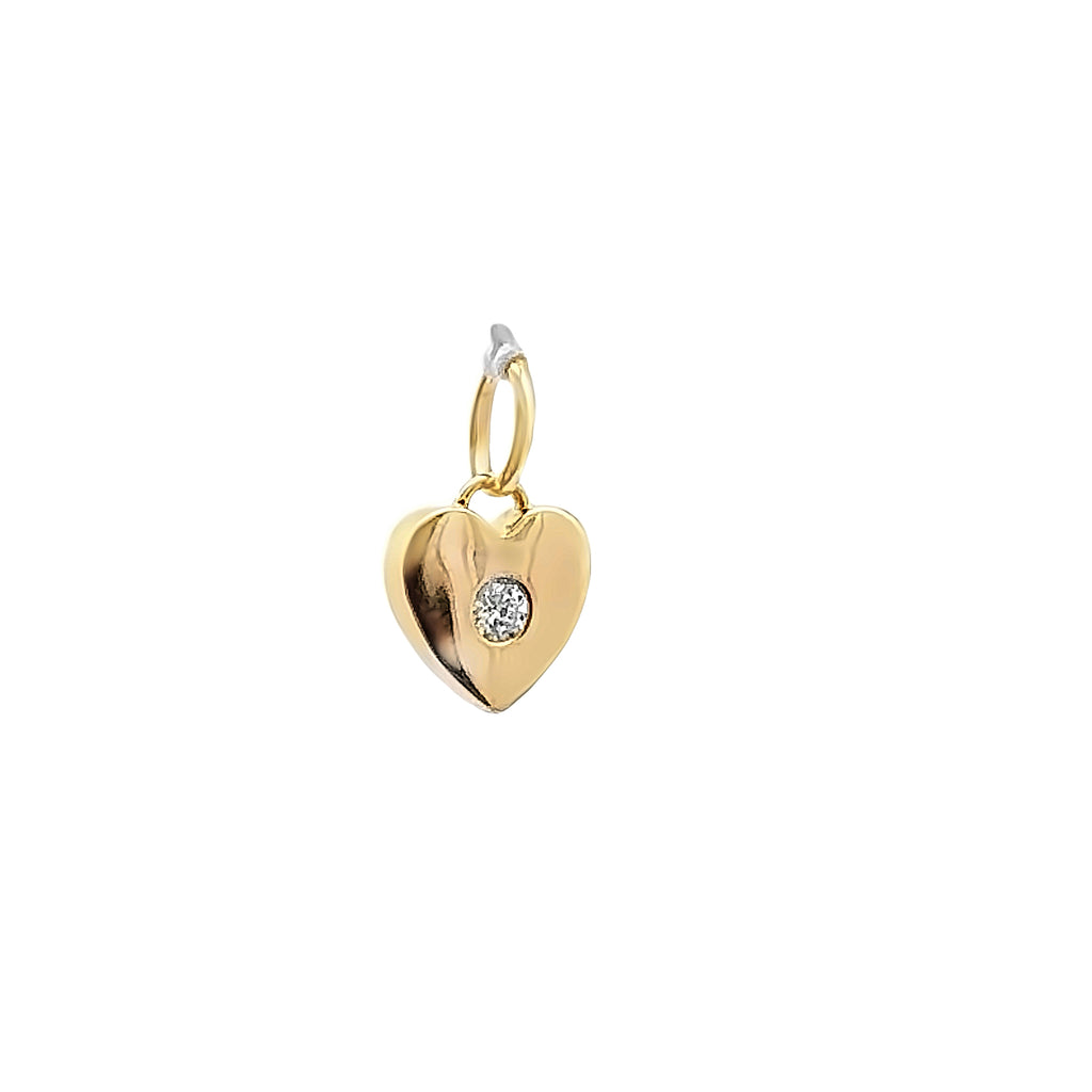 EF Collection Gold Heart Necklace Charm | 14 Karat Gold Fine Jewelry, 14K Yellow Gold