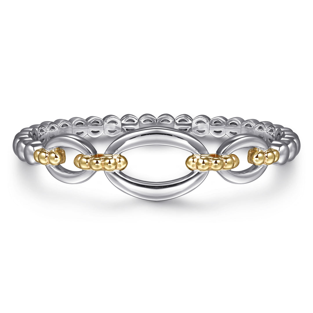 14K Yellow Gold and 925 Sterling Silver Gabriel & Co. Bujukan Open
