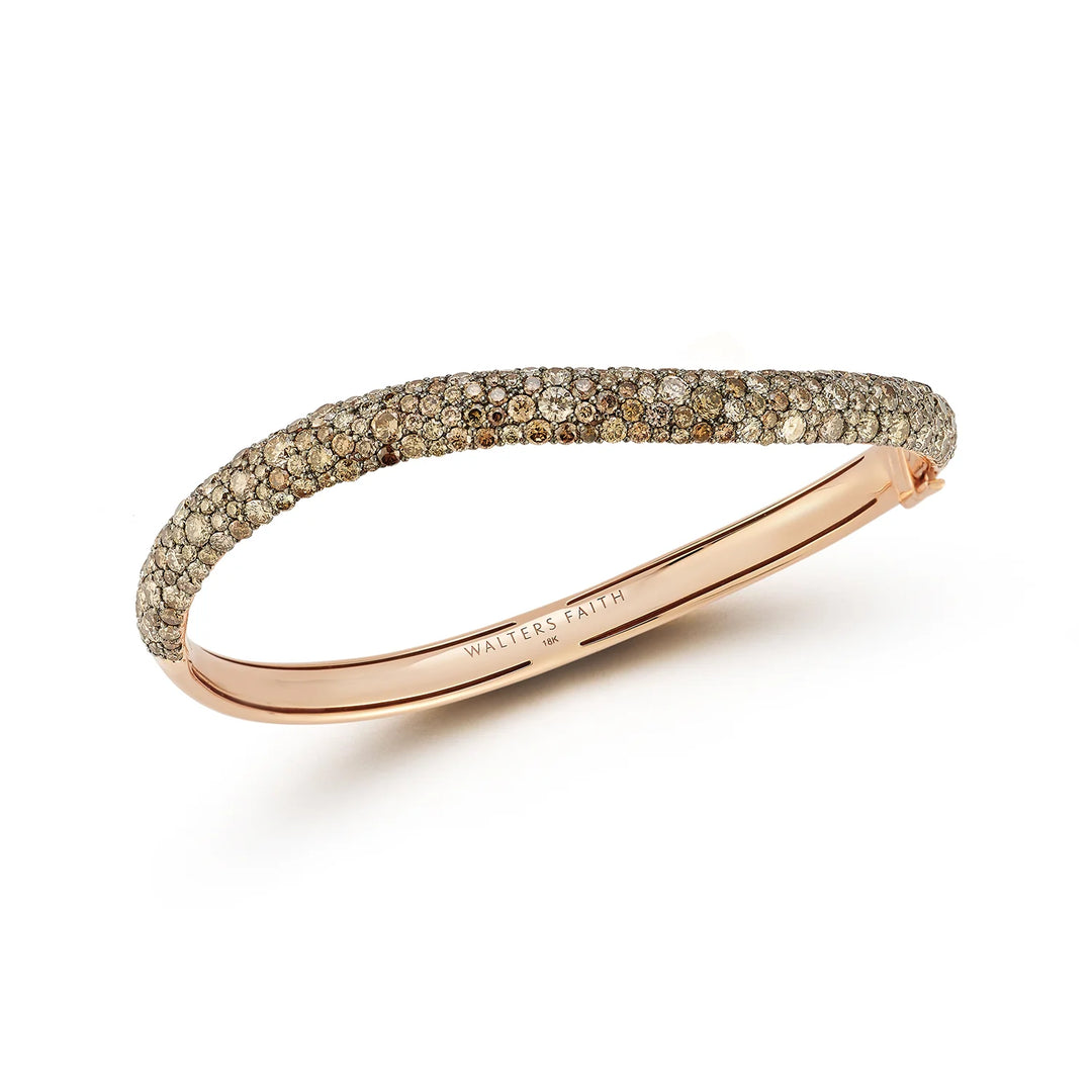 Walters Faith 'JULIAN' Champagne Diamond Wave Bangle Bracelet
