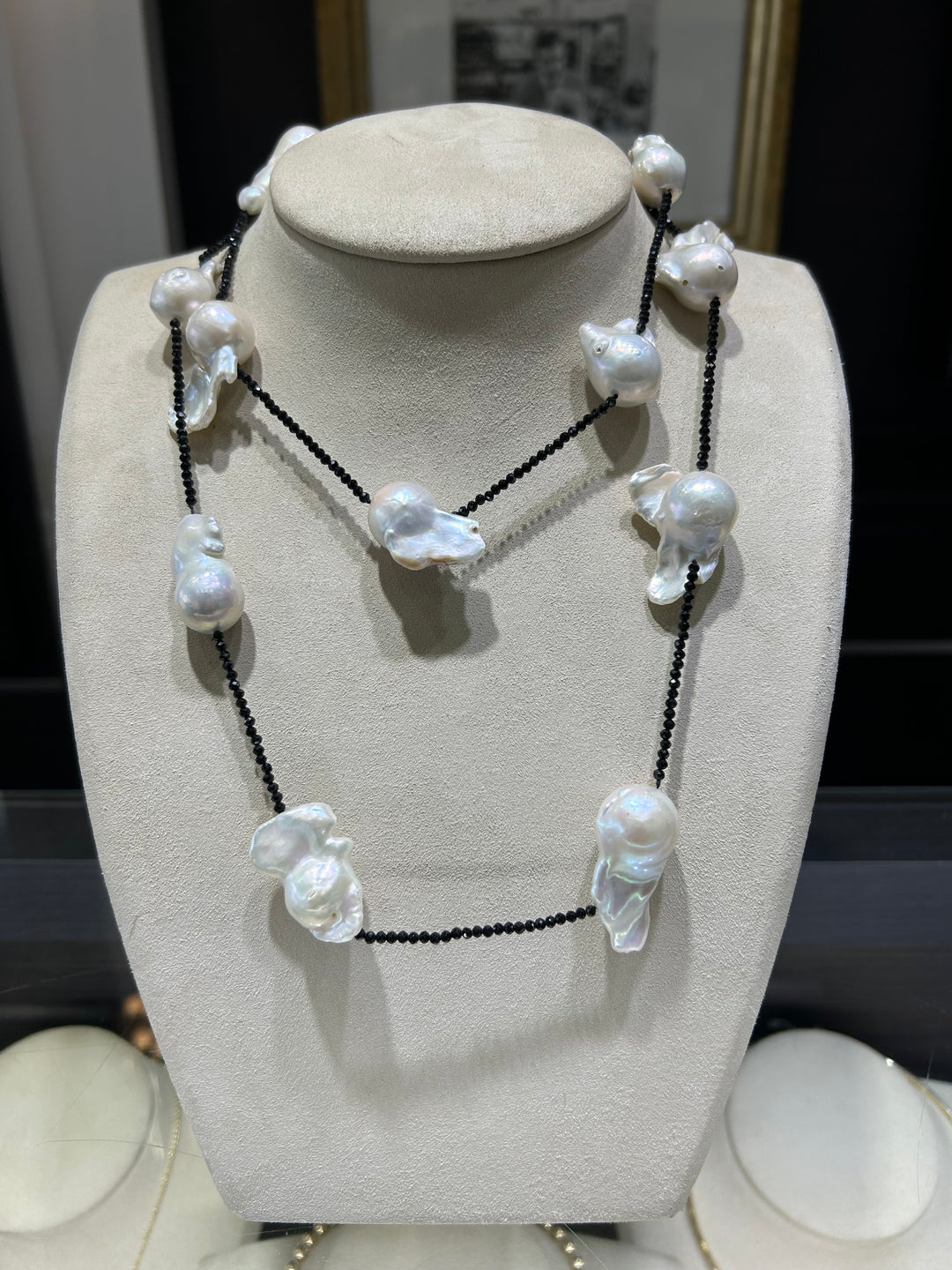 Natural Black Freshwater Baroque Pearl Necklace Set – 7-12mm With Bracelet & Earrings