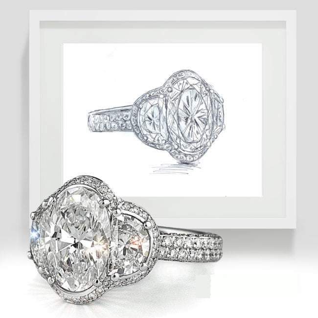 Google Maps Emerald Three Stone Engagement Ring Emerald Rings