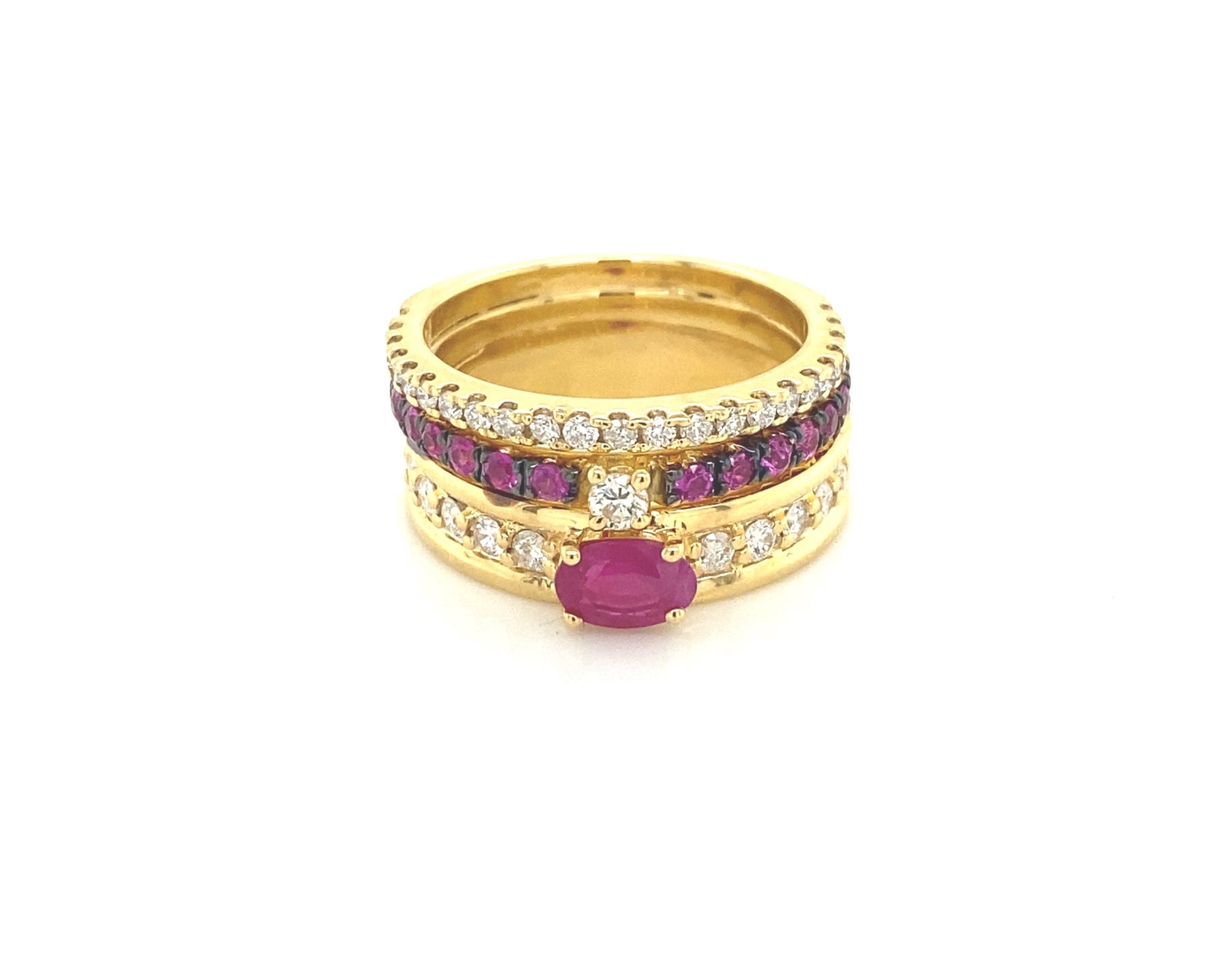 Ruby & Diamond Accent Stacking Ring