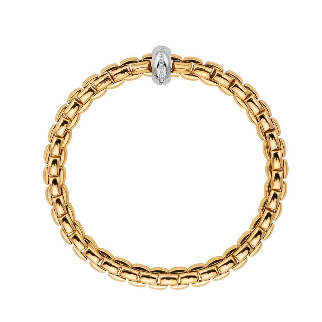 FOPE 18K Yellow Gold Thick Chain Bracelet Santa Fe Jewelry