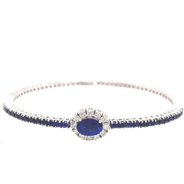 Savoia Oval Sapphire Cuff Bracelet