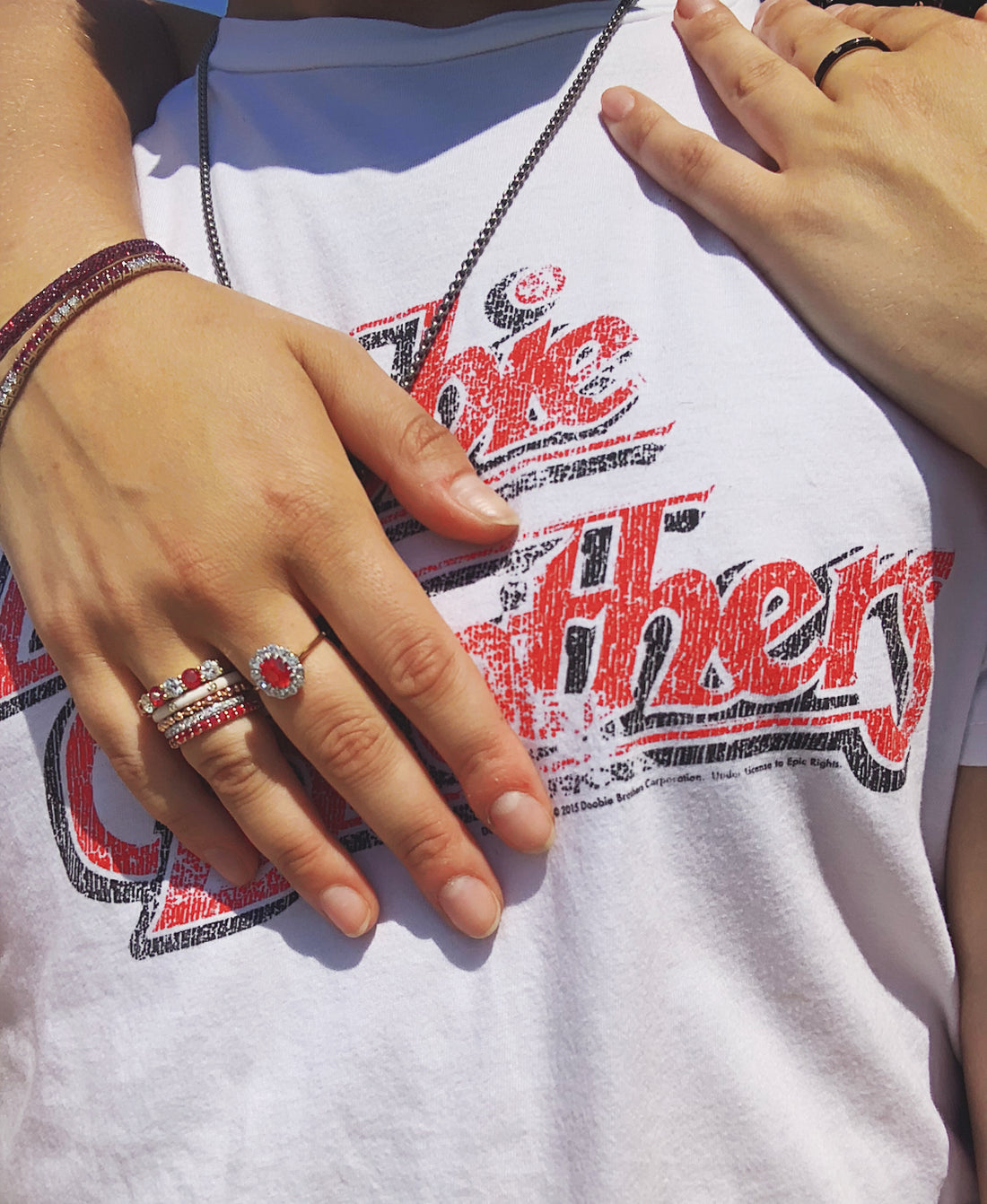 Ruby & Diamond Wedding Band Ring