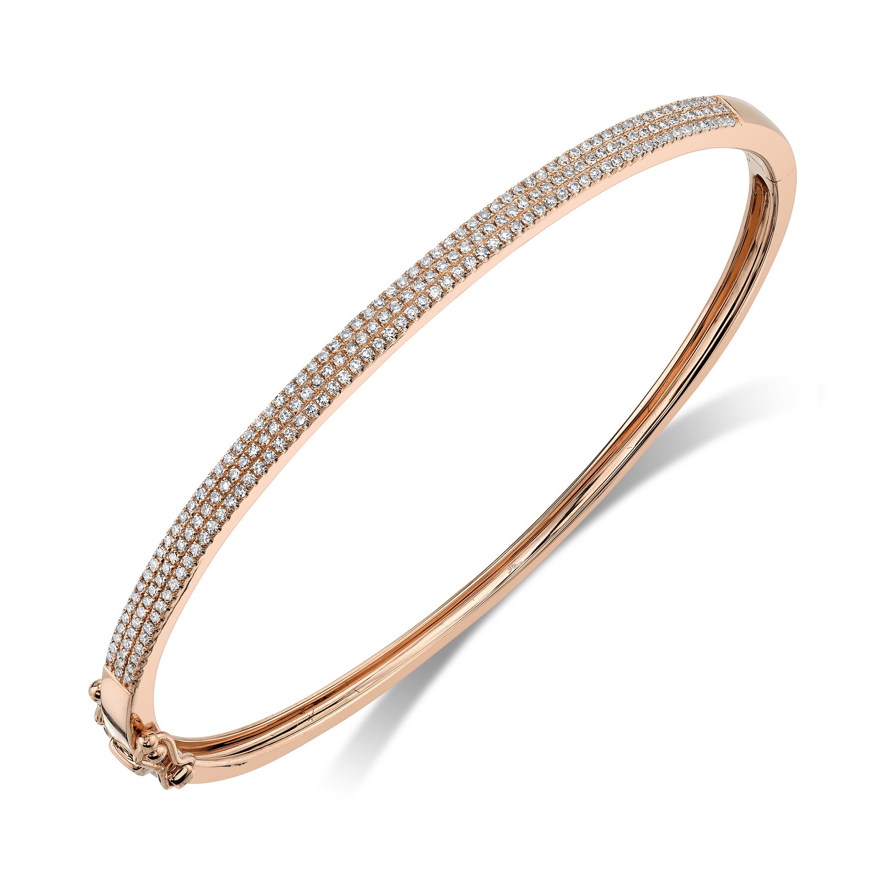 Pave 2.02 Cts Round Brilliant Cut Natural Diamonds Bangle Bracelet In 14K  Gold — Jisha Jewels