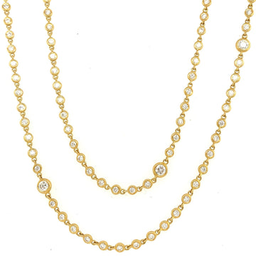 Long Diamond Bezel Rain Chain Necklace
