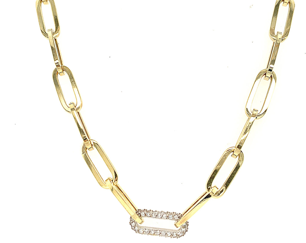 Diamond Carabiner Paperclip Chain Necklace – Landsberg Jewelers